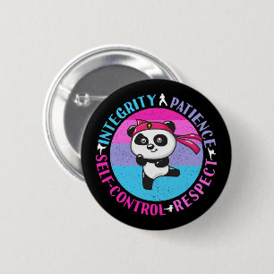 Martial Arts Values - Girly Karate 6 Cm Round Badge