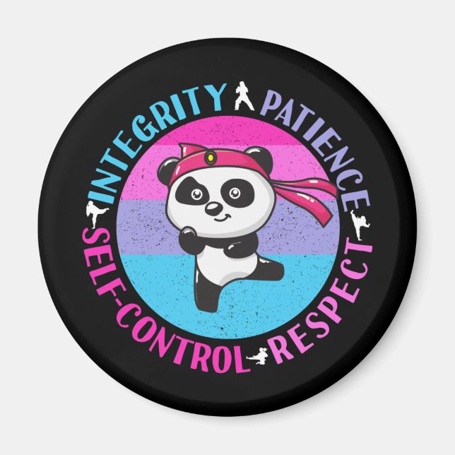 Martial Arts Values - Girly Karate Mindset Magnet (Front)