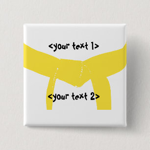 Martial Arts Yellow Belt 15 Cm Square Badge