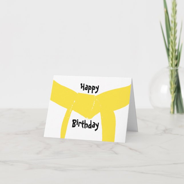 Martial Arts Yellow Belt Birthday Card (Front)