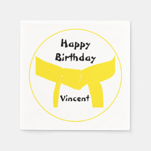 Martial Arts Yellow Belt Birthday Napkin
