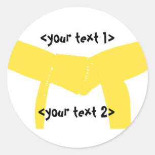 Martial Arts Yellow Belt Classic Round Sticker