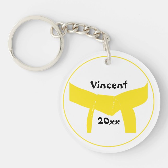 Martial Arts Yellow Belt Key Ring (Front)