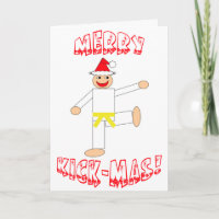 Martial Arts Yellow Belt Merry Kick-Mas Christmas