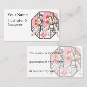 Martial Harmony - Female Duo in Action Business Card