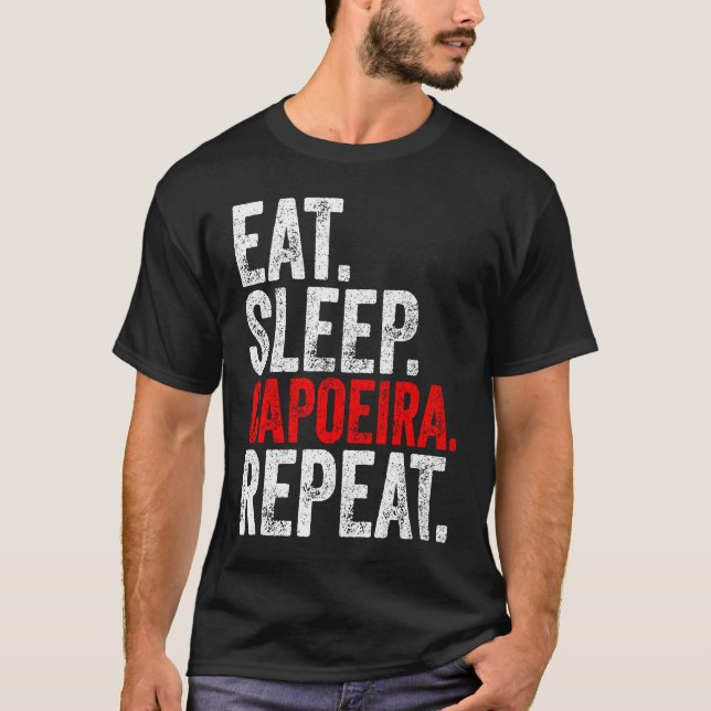 Martial Ninja Costume  Eat Sleep Capoeira Repeat T-Shirt (Front)
