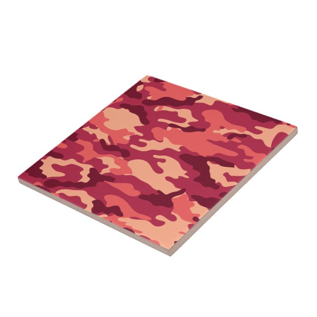 MARTIAN DESERT CAMO / CAMOUFLAGE DAZZLE PATTERN CERAMIC TILE (Side)