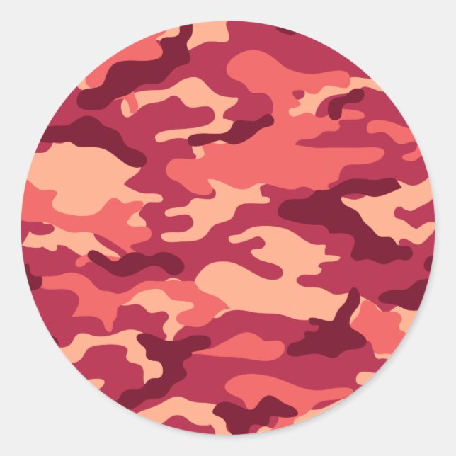 MARTIAN DESERT CAMO / CAMOUFLAGE DAZZLE PATTERN CLASSIC ROUND STICKER (Front)