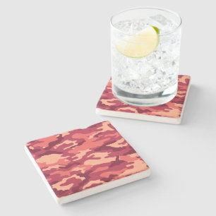 MARTIAN DESERT CAMO / CAMOUFLAGE DAZZLE PATTERN STONE COASTER
