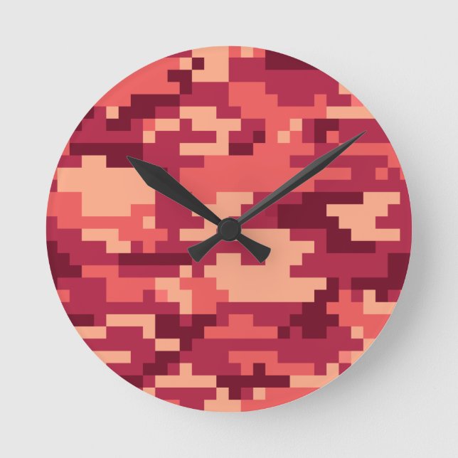 MARTIAN DESERT DIGITAL CAMO / CAMOUFLAGE ROUND CLOCK (Front)