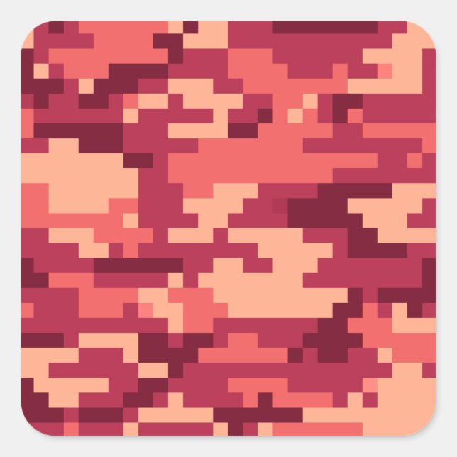 MARTIAN DESERT DIGITAL CAMO / CAMOUFLAGE SQUARE STICKER (Front)