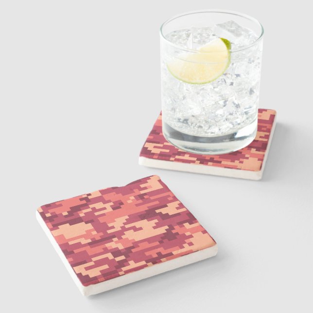 MARTIAN DESERT DIGITAL CAMO / CAMOUFLAGE STONE COASTER (Side)