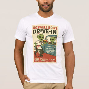 Martian Drive-In 1950's Roswell Aliens Retro T-Shirt