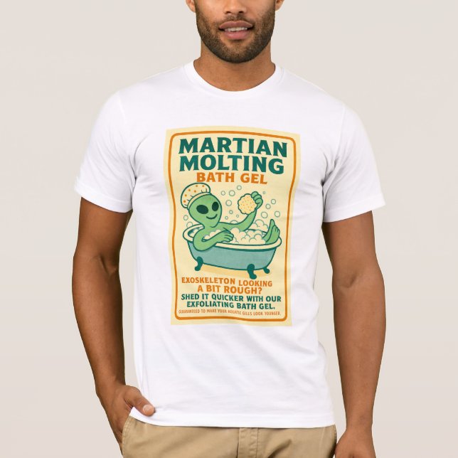 Martian Exfoliating Alien Bath Gel 1950's Retro T-Shirt (Front)