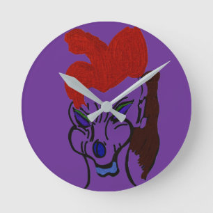 Martian Hound Round Clock