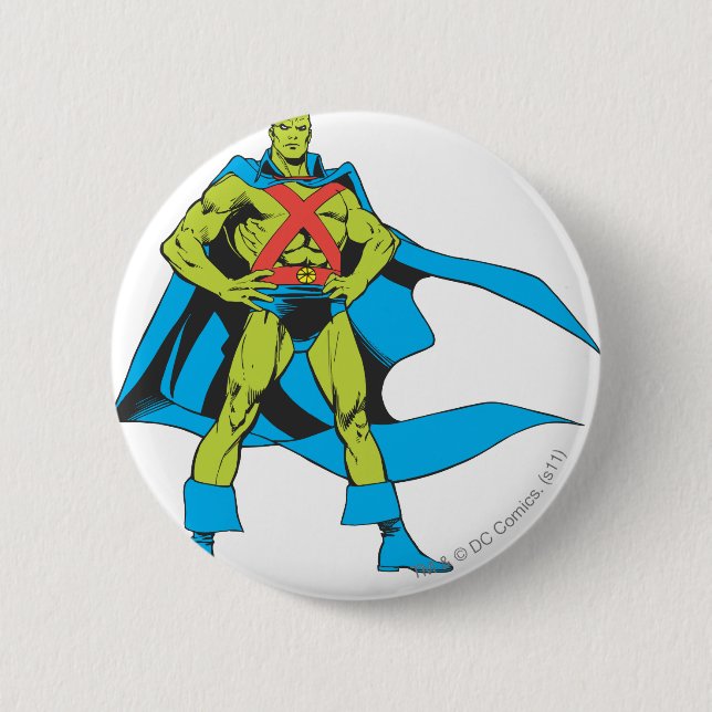 Martian Manhunter Poses 6 Cm Round Badge (Front)
