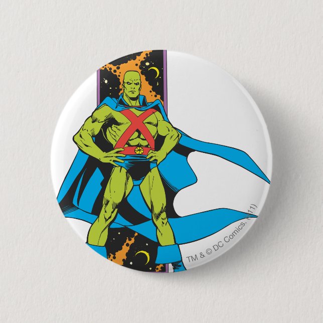 Martian Manhunter & Space Backdrop 6 Cm Round Badge (Front)