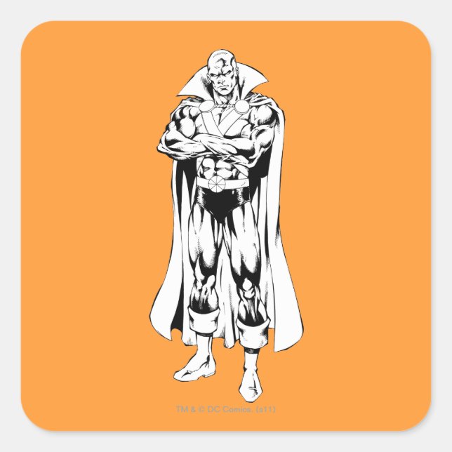 Martian Manhunter Standing Outline Square Sticker (Front)