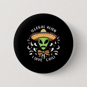 Martian Visitor Mexican Area-51 Funny Halloween Co 6 Cm Round Badge