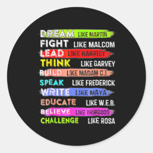 Martin Black History Month Black Afro African Classic Round Sticker