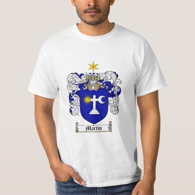 Martin Family Crest - Martin Coat of Arms T-Shirt (Front)