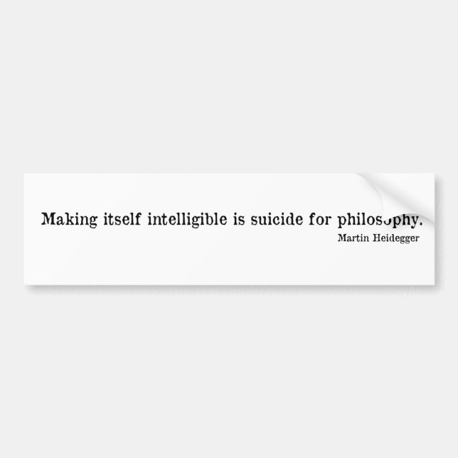 Martin Heidegger Bumper Sticker (Front)
