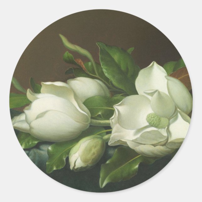 Martin Johnson Heade - Magnolias Classic Round Sticker (Front)