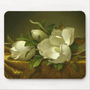 Martin Johnson Heade - Magnolias on Gold Velvet Mouse Pad
