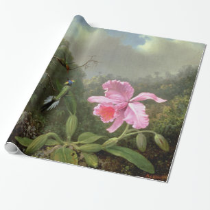 Martin Johnson Heade Orchid And Hummingbirds Wrapping Paper