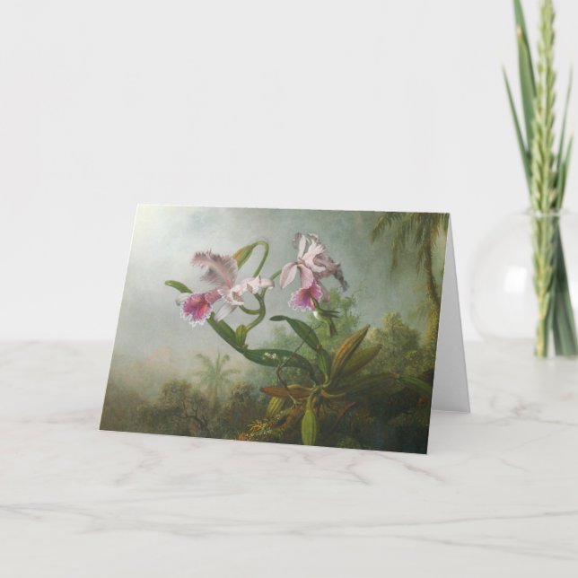 Martin Johnson Heade - Orchids and Hummingbirds Card (Front)