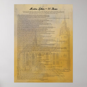 Martin Luther 95 Theses in English Poster