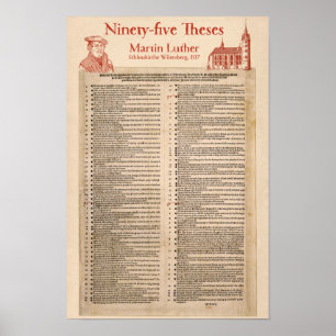 Martin Luther 95 Theses (original Latin) Poster
