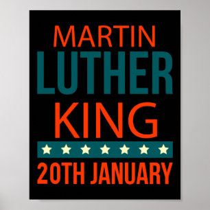 Martin Luther King 20th January Sticker  Poster