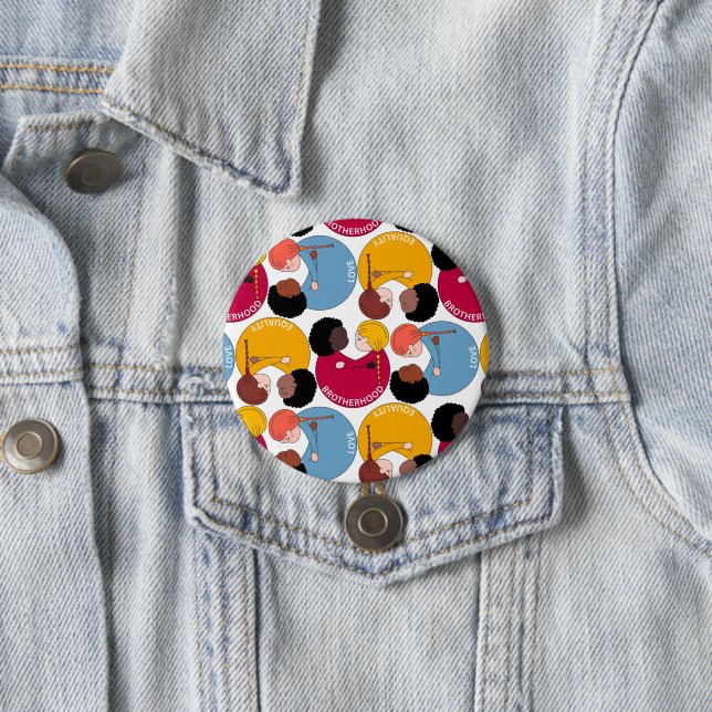 Martin Luther King day, equality & brotherhood 7.5 Cm Round Badge (In Situ)