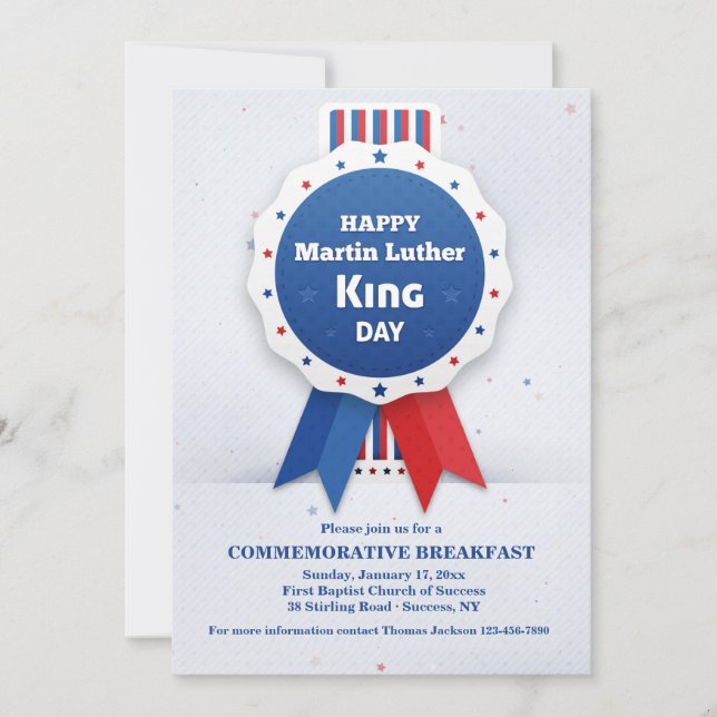Martin Luther King Ribbon Invitation (Front)