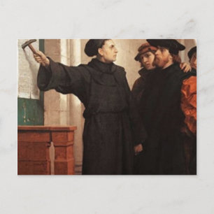 Martin Luther Nailing 95 Theses Postcard