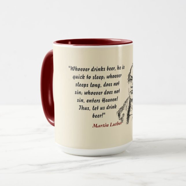 Martin Luther Quote On Beer Drinkers Mug (Front Left)