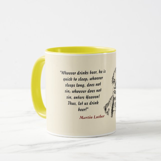 Martin Luther Quote On Beer Drinkers Mug (Front Left)