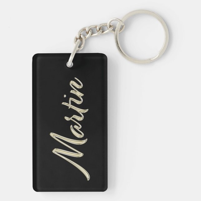 Martin Name whitegold key trailer Ring (Back)