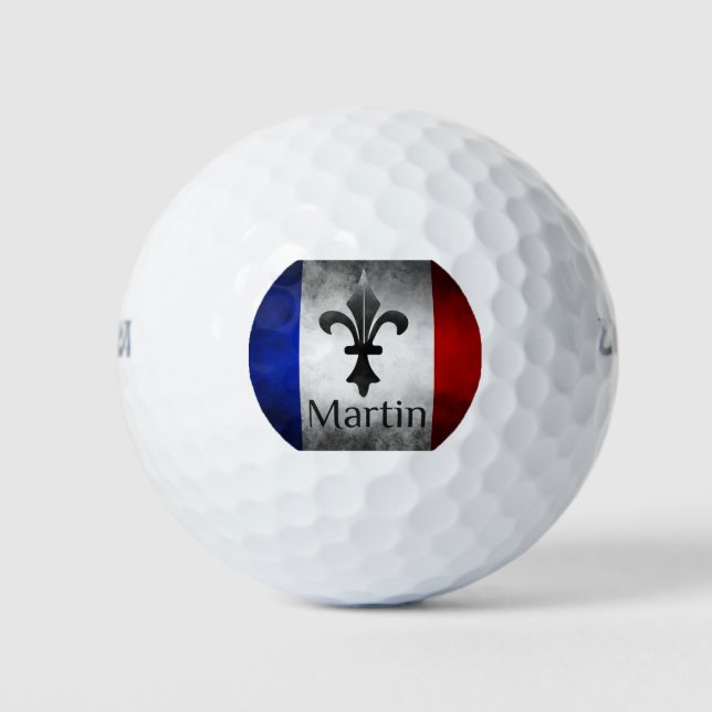 Martin Name with French Flag Golf Balls (Front)