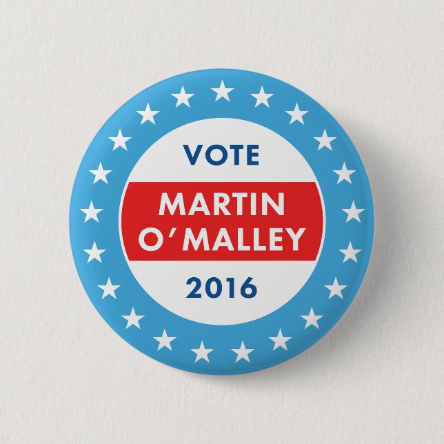 Martin O'Malley 2016 6 Cm Round Badge (Front)