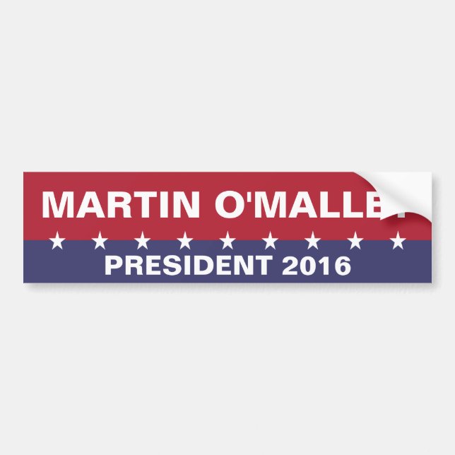 MARTIN O'MALLEY for President 2016 Bumper Sticker (Front)