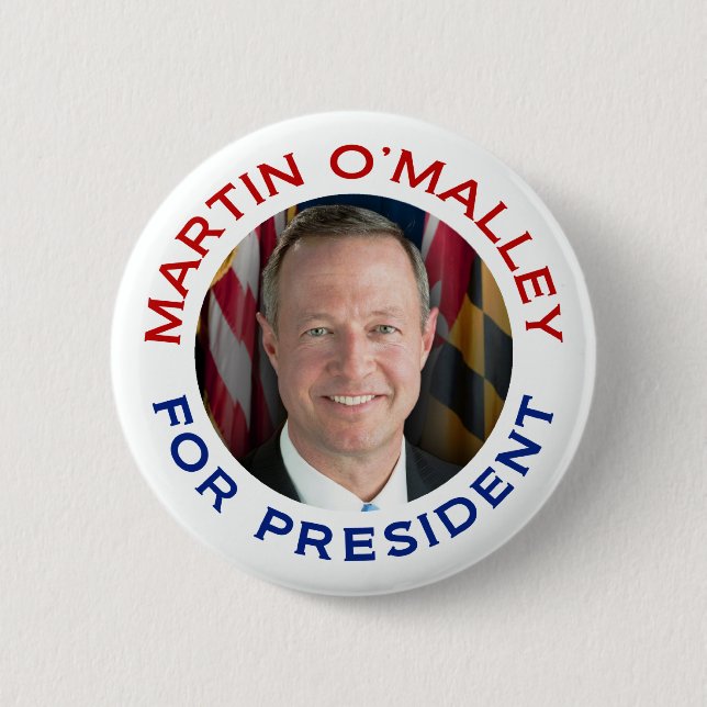 Martin O'Malley For President 6 Cm Round Badge (Front)