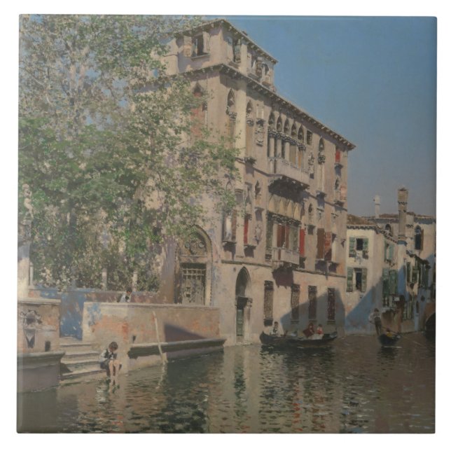 Martin Rico y Ortega - A Canal in Venice Ceramic Tile (Front)