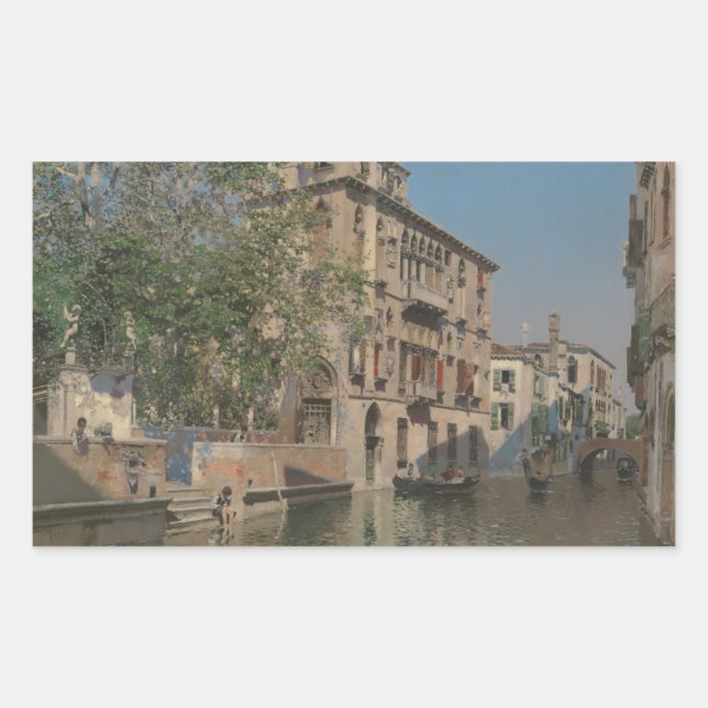 Martin Rico y Ortega - A Canal in Venice Rectangular Sticker (Front)