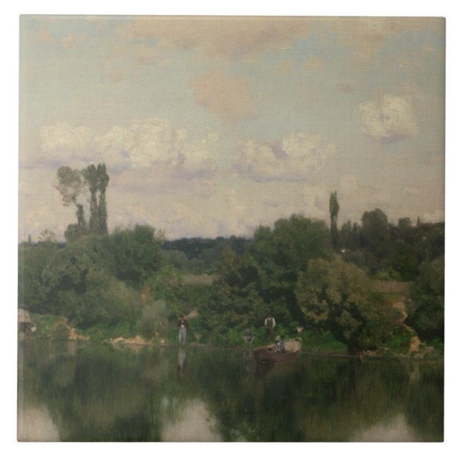 Martin Rico y Ortega - On the Seine Ceramic Tile (Front)