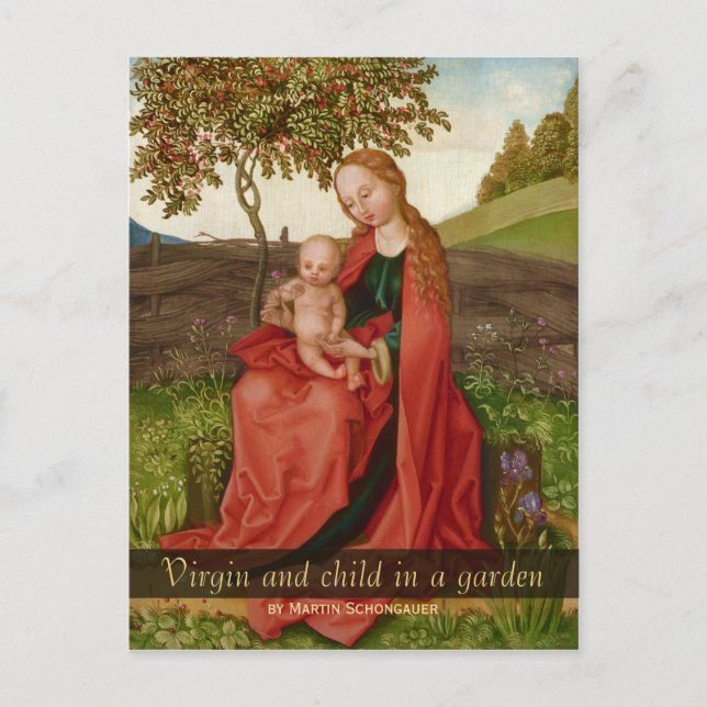 Martin Schongauer The virgin and child in a garden Postcard (Front)
