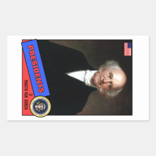 Martin Van Buren Baseball Card Rectangular Sticker