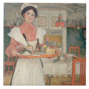 Martina Carrying Breakfast on a Tray, 1904 Tile