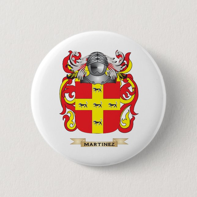 Martinez Coat of Arms (Family Crest) 6 Cm Round Badge (Front)